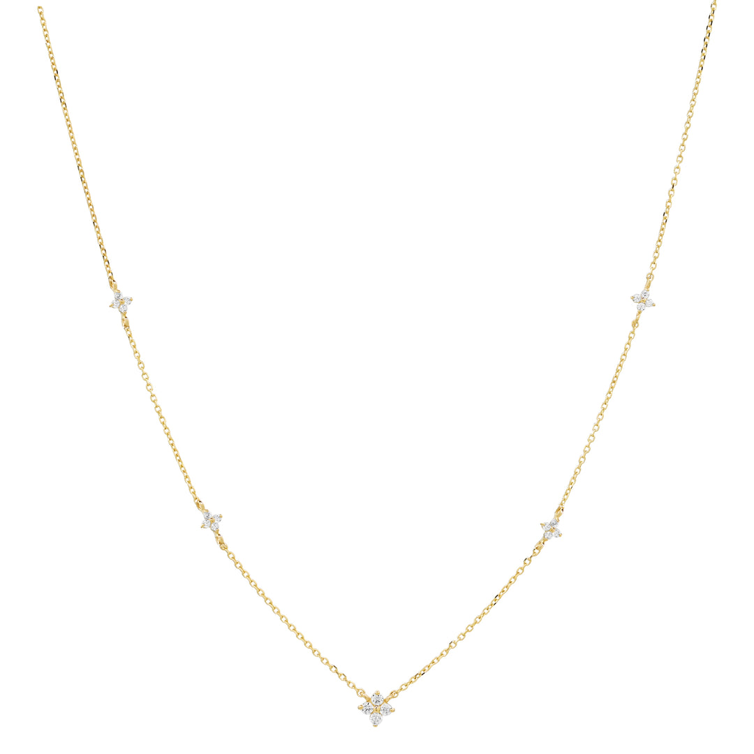 14k Solid Gold Multi-Sparkle Necklace - Necklaces -  -  - Azil Boutique