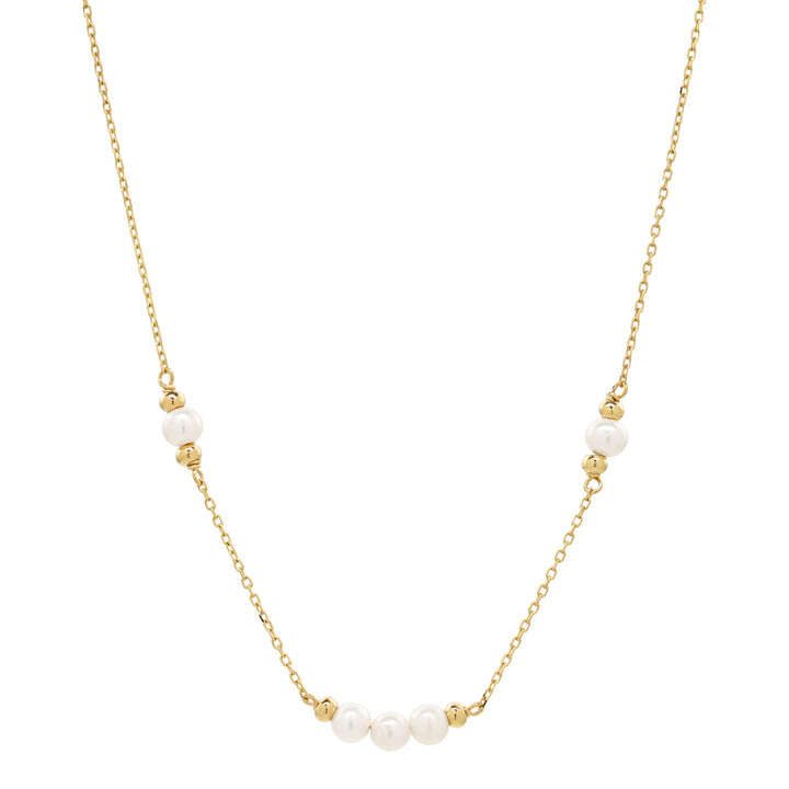 SALE - 14k Solid Gold Multi-Pearl Necklace - Necklaces -  -  - Azil Boutique
