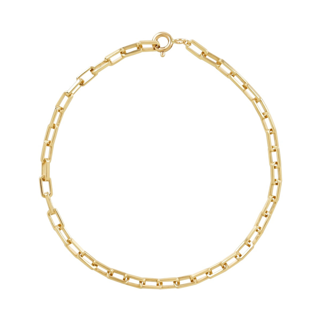 SALE - 10k Solid Gold Bold Paperclip Bracelet - Bracelets -  -  - Azil Boutique