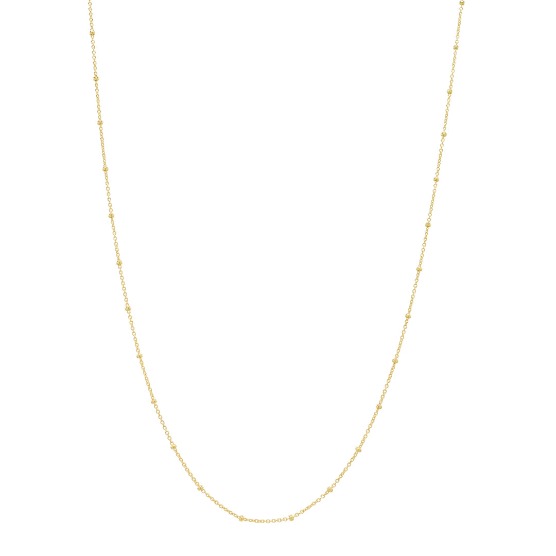 14k Solid Gold Tiny Ball Chain Necklace - Necklaces -  -  - Azil Boutique