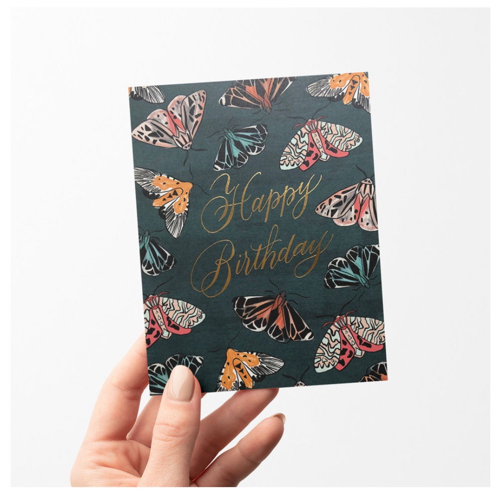 Emerald Moth Birthday Greeting Card - Cards -  -  - Azil Boutique