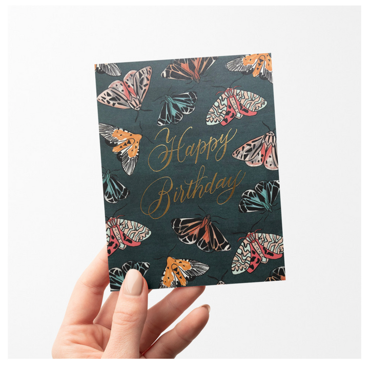 Emerald Moth Birthday Greeting Card - Cards -  -  - Azil Boutique