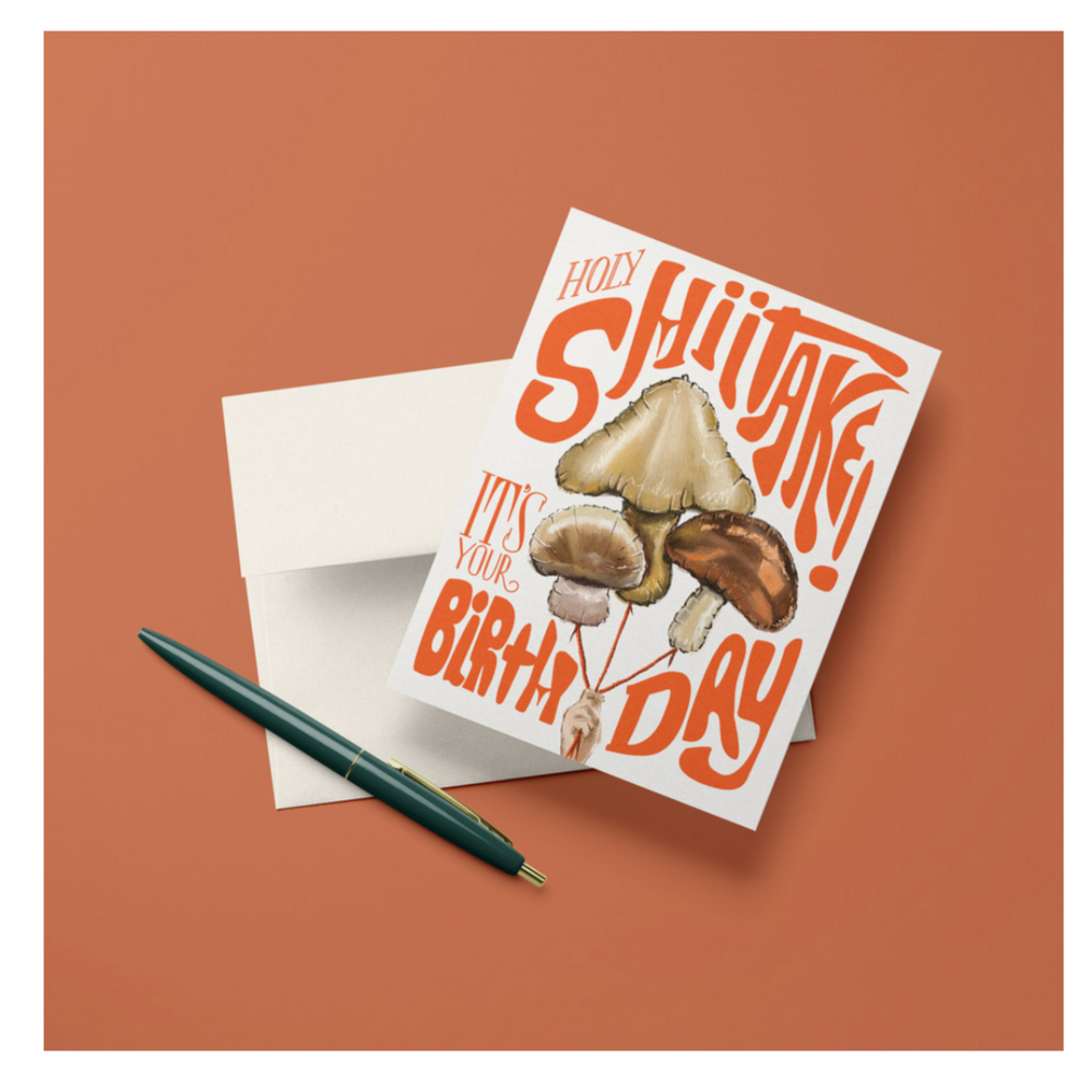 Holy Shiitake Birthday Greeting Card - Cards -  -  - Azil Boutique
