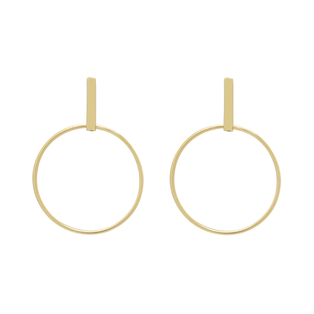 SALE - Bar / Circle  Studs - Earrings - Gold - Gold - Azil Boutique