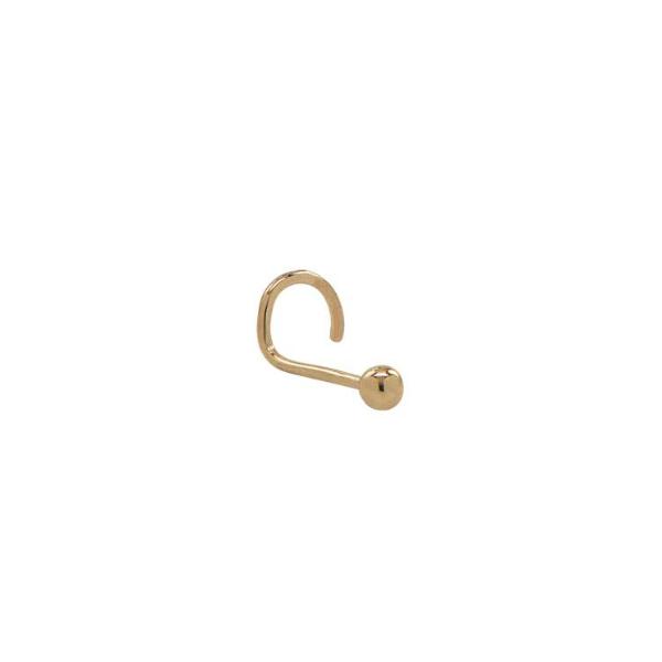 10k Solid Gold Round Nose Stud - Nose - Yellow Gold - Yellow Gold - Azil Boutique
