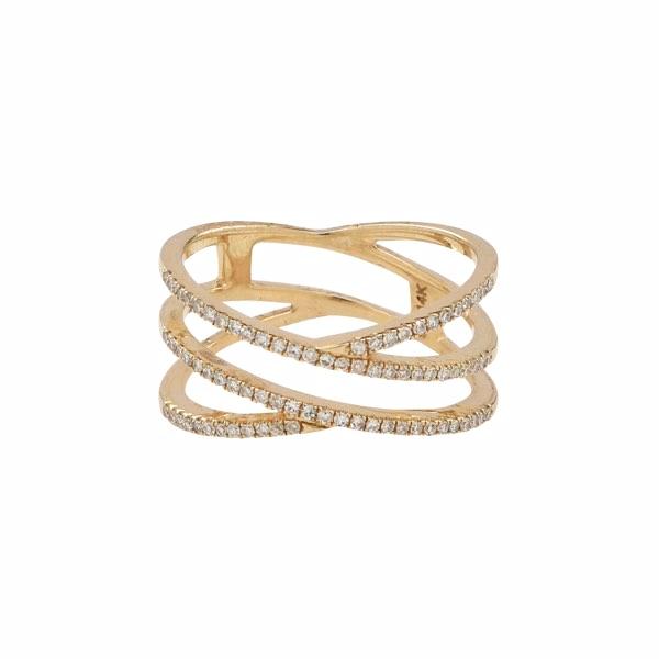 14k Diamonds Swirl Ring - Rings - Yellow Gold - Yellow Gold / 5 - Azil Boutique