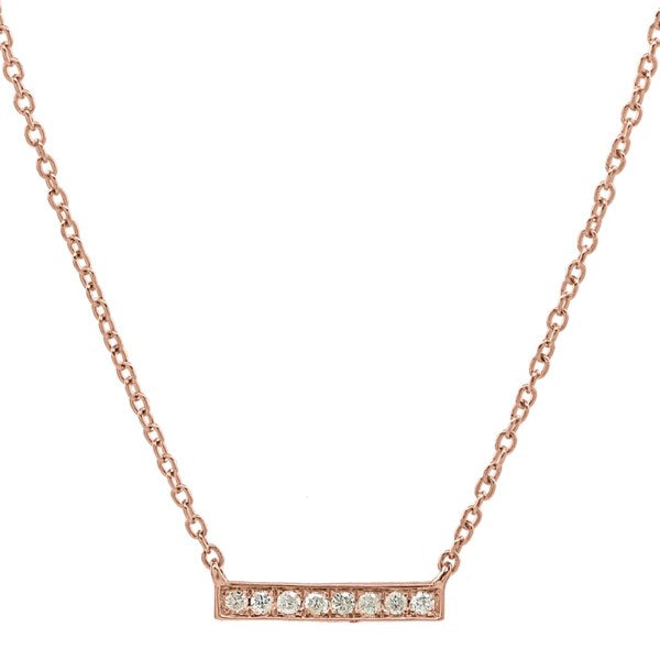 Diamonds Tiny Bar Necklace - Necklaces - Rose Gold - Rose Gold - Azil Boutique