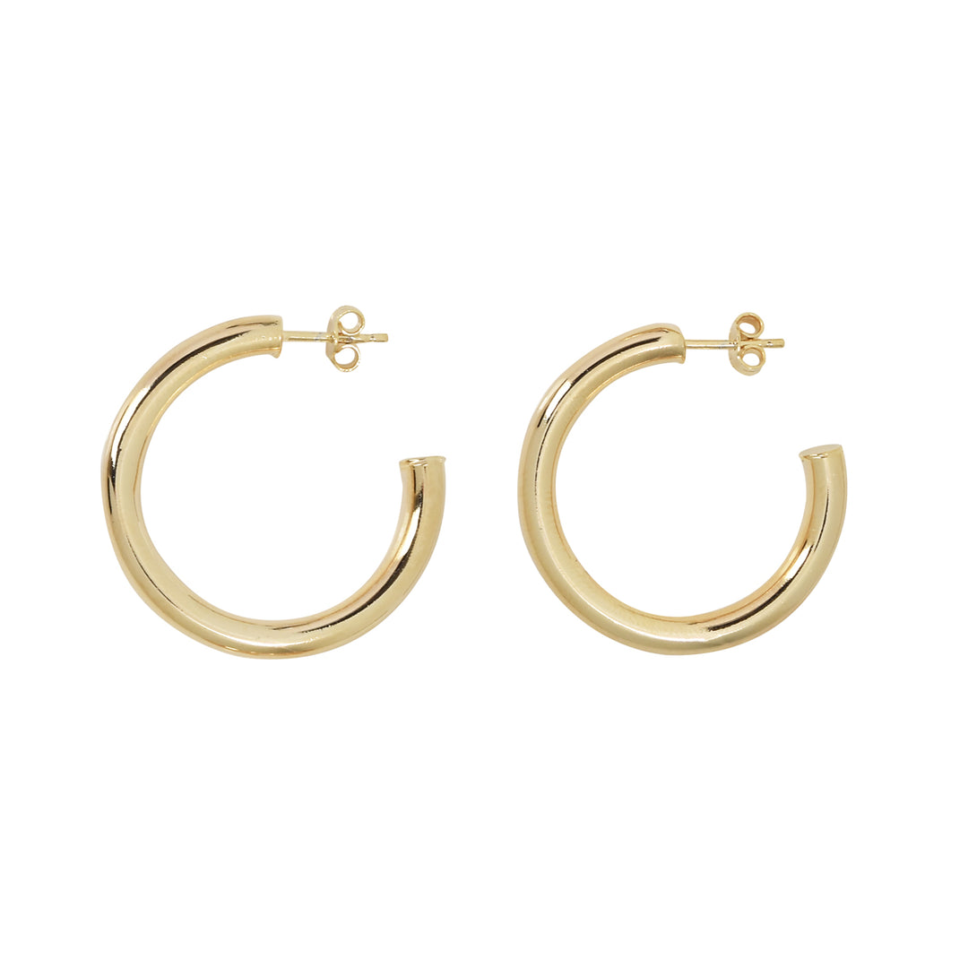 SALE - Thick Vermeil Hoops - Earrings - Gold - Gold / Medium - Azil Boutique