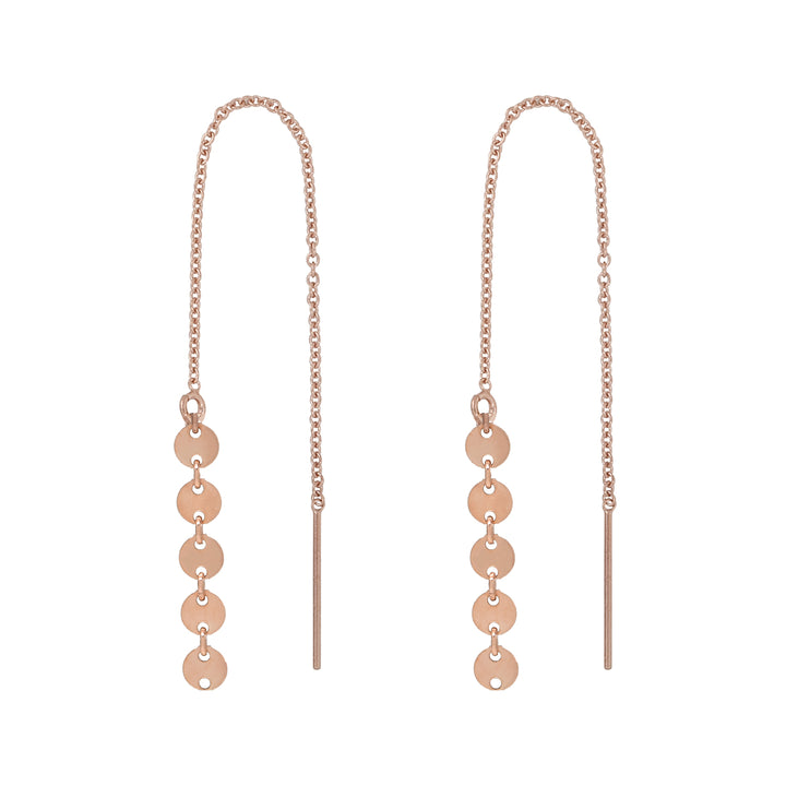 Geometric Ear Threaders (more shapes) - Earrings - 5 Discs - 5 Discs / Rose Gold - Azil Boutique
