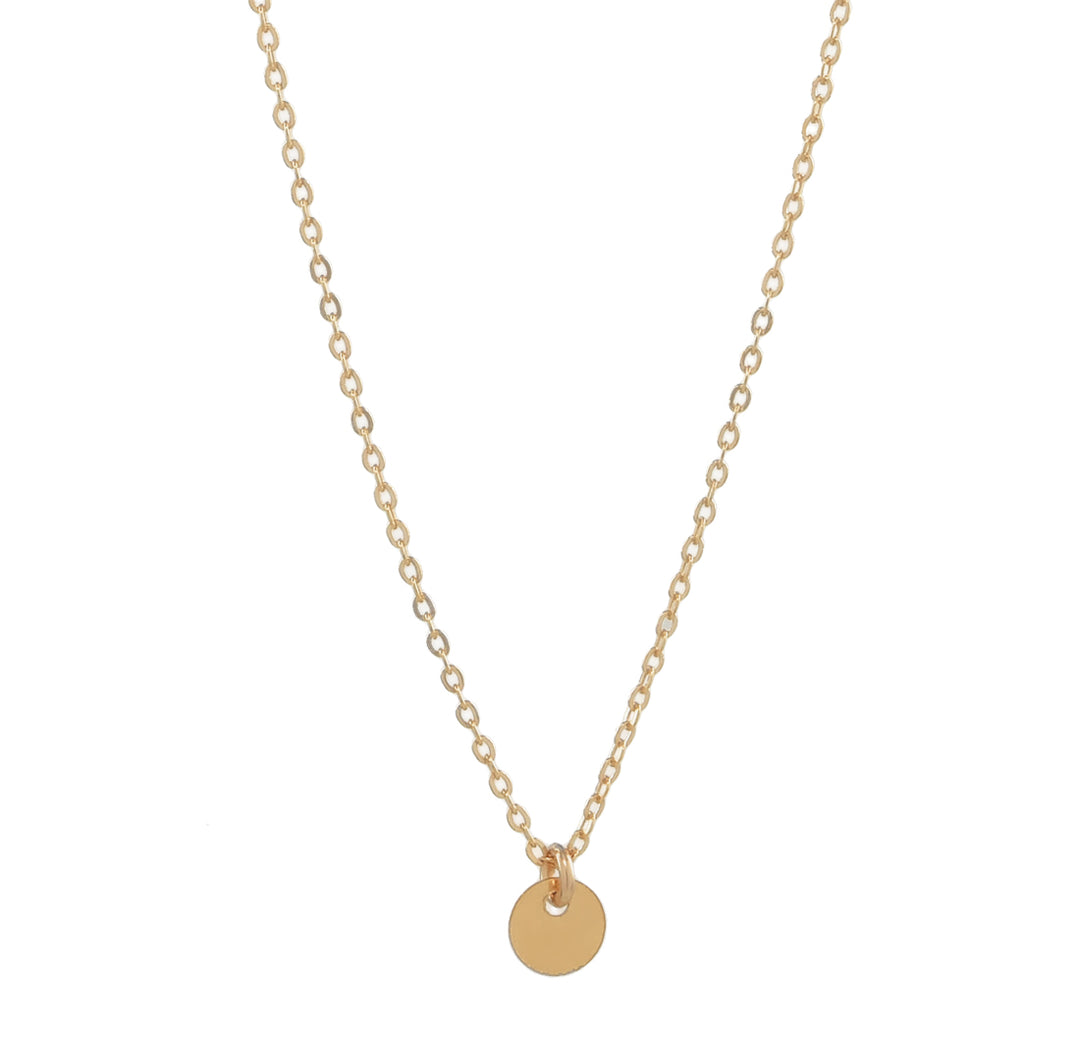 Single Disc Necklace - Necklaces - Gold - Gold - Azil Boutique