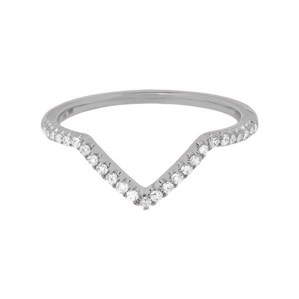 Diamonds Chevron Ring - Rings - White Gold - White Gold - Azil Boutique