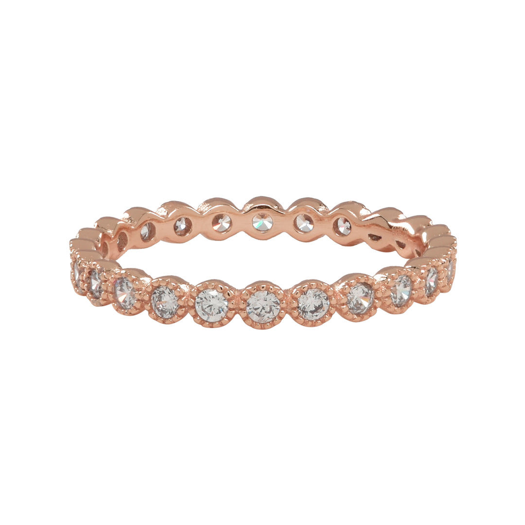 SALE - CZ Scallop Bezel Eternity Ring - Rings - Rosegold - Rosegold / 5 - Azil Boutique