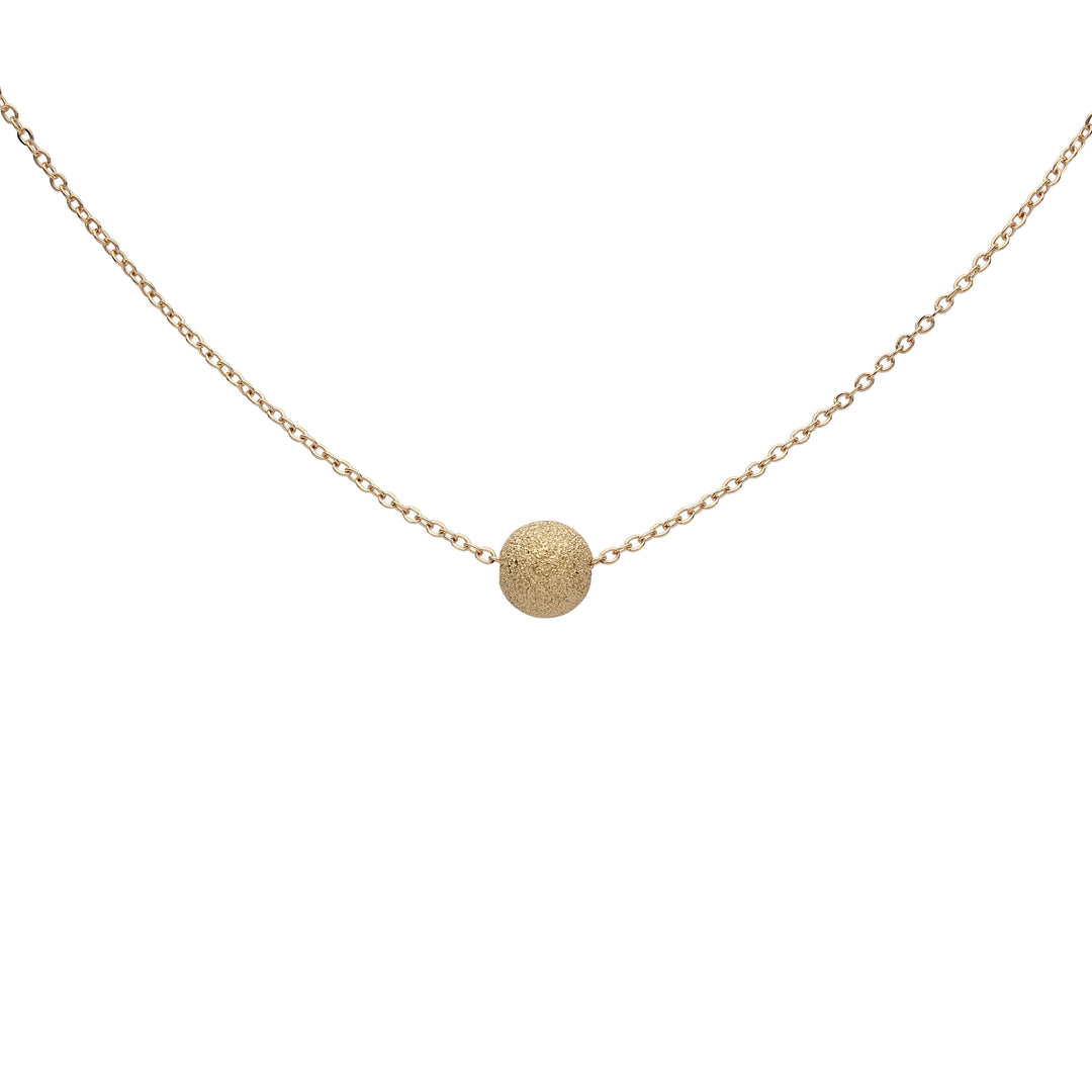 14k Solid Gold Single Stardust Necklace - Necklaces - Yellow Gold - Yellow Gold - Azil Boutique