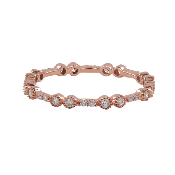 Alternating Size Diamond Band Ring - Rings - Rose Gold - Rose Gold / 5 - Azil Boutique