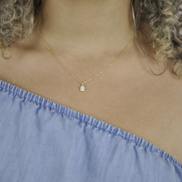 SALE - Oval Opal Necklace - Necklaces -  -  - Azil Boutique