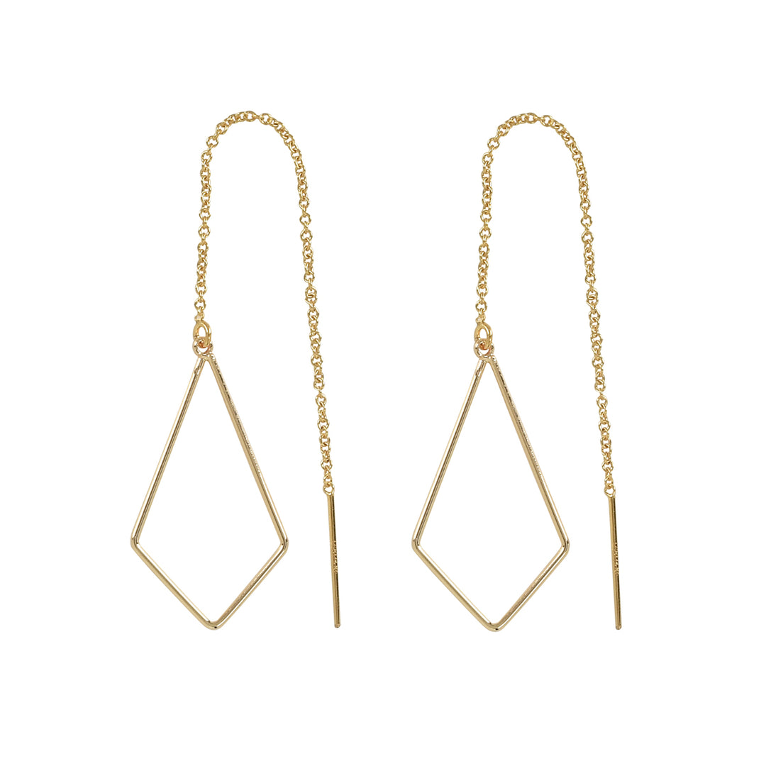 Geometric Ear Threaders (more shapes) - Earrings - Kite - Kite / Gold - Azil Boutique