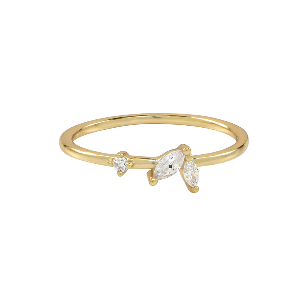 SALE - CZ Duo Marquise / Dot Ring - Rings - Gold - Gold / 5 - Azil Boutique