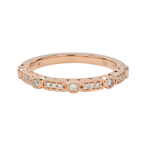 Diamond Rectangular Circle Ring - Rings - Rose Gold - Rose Gold / 5 - Azil Boutique