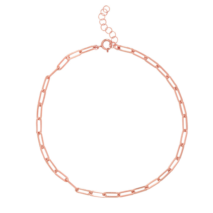 Oval Link Chain Anklet - Bracelets - Rose Gold - Rose Gold / 8" - Azil Boutique