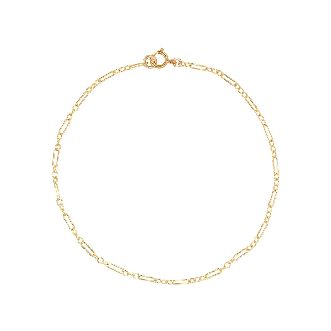 Thin Elongated Oval & Round Link Chain Bracelet - Bracelets - 6" - 6" - Azil Boutique