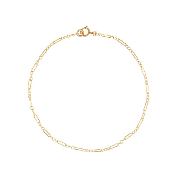 Thin Elongated Oval & Round Link Chain Bracelet - Bracelets - 6" - 6" - Azil Boutique