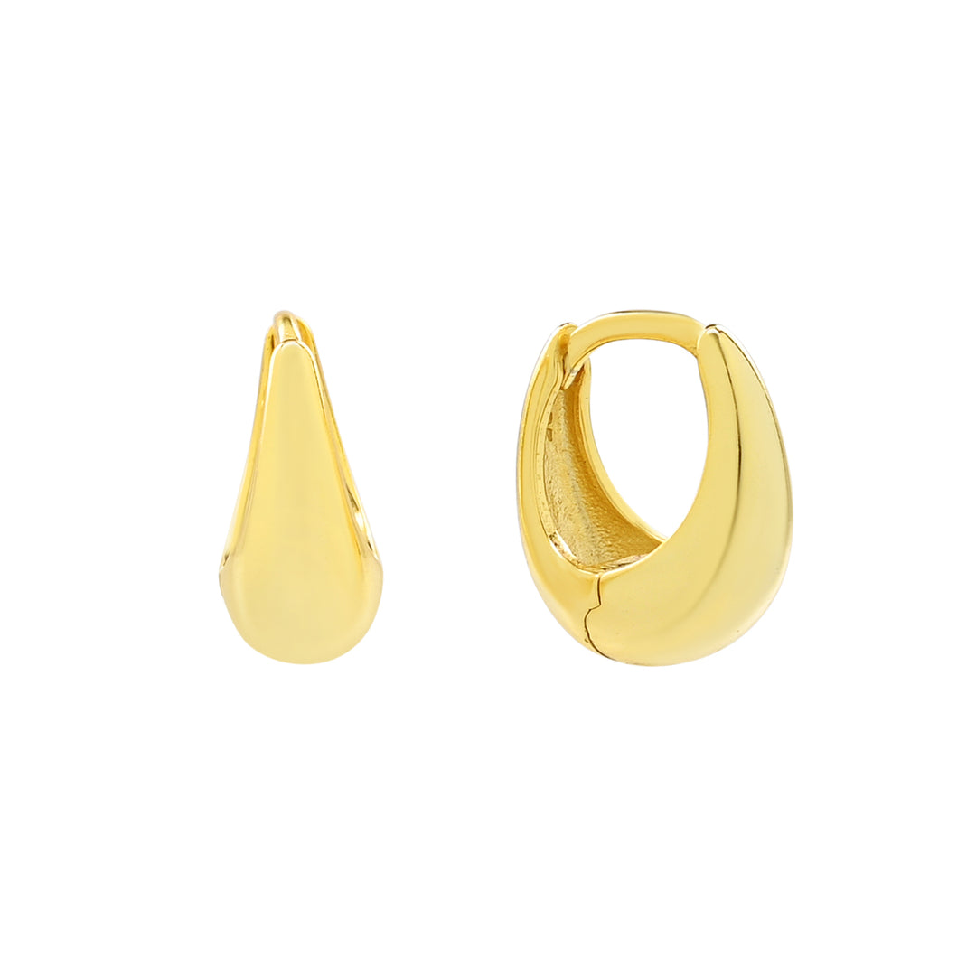 Elongated Nugget Huggies - Earrings - Gold - Gold / Small - Azil Boutique