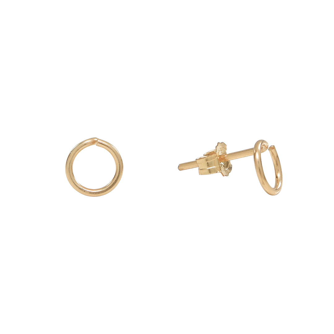Circle Wirewrapped Studs - Earrings - Gold - Gold - Azil Boutique