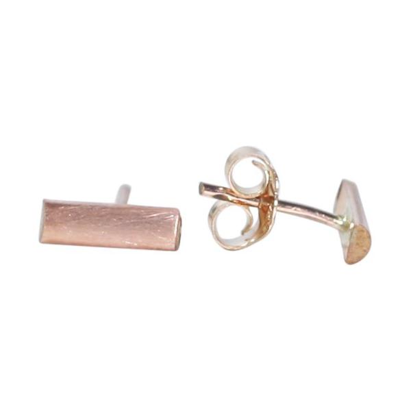 SALE - Rounded Bar Studs - Earrings - Rose Gold - Rose Gold - Azil Boutique
