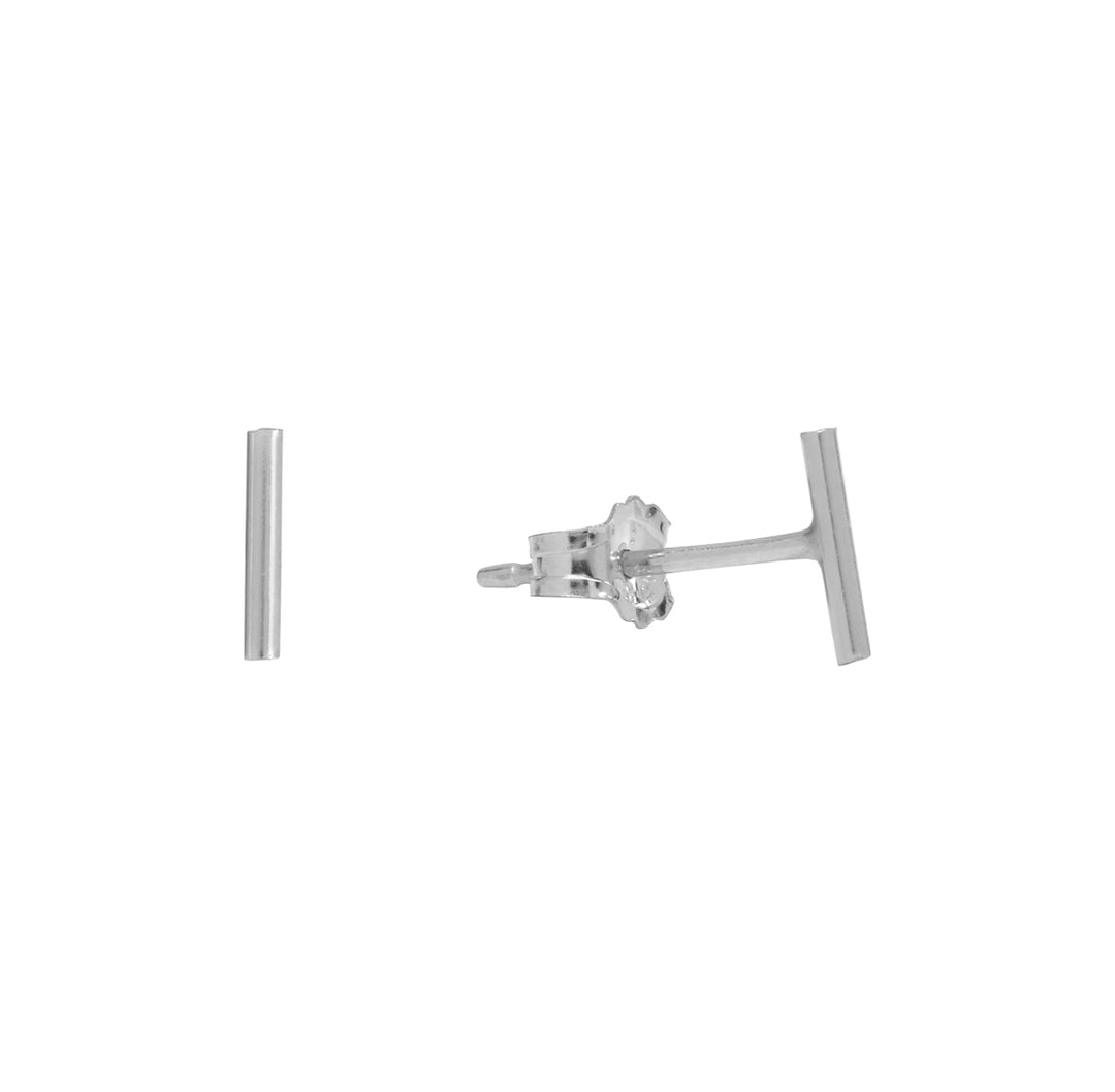 Thin Bar Studs - Earrings - Silver - Silver / 6mm - Azil Boutique