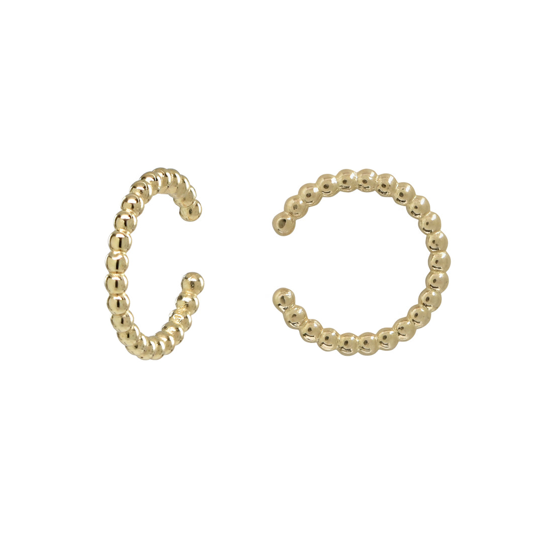 10k Solid Gold Beaded Middle Ear Cuff - Earrings -  -  - Azil Boutique