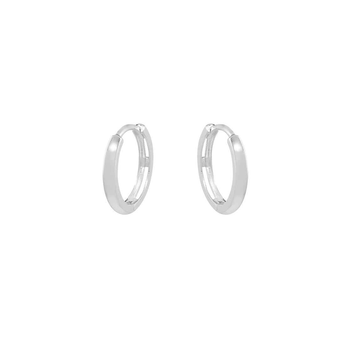 14k Solid Gold Huggies - Earrings - White Gold - White Gold / 11mm - Azil Boutique