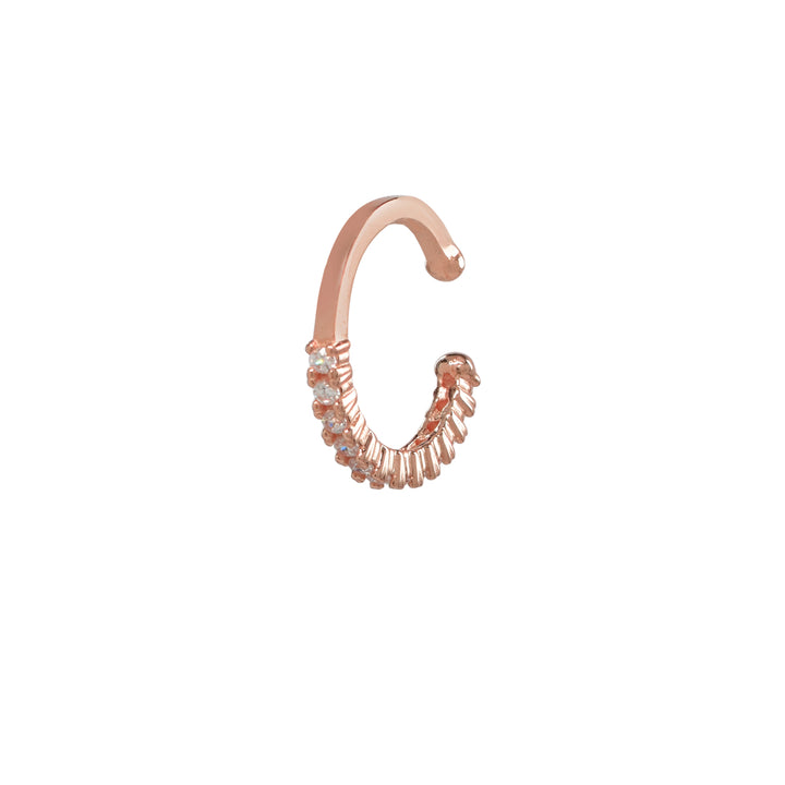 CZ Prong Middle Ear Cuff - Earrings - Rose Gold - Rose Gold - Azil Boutique