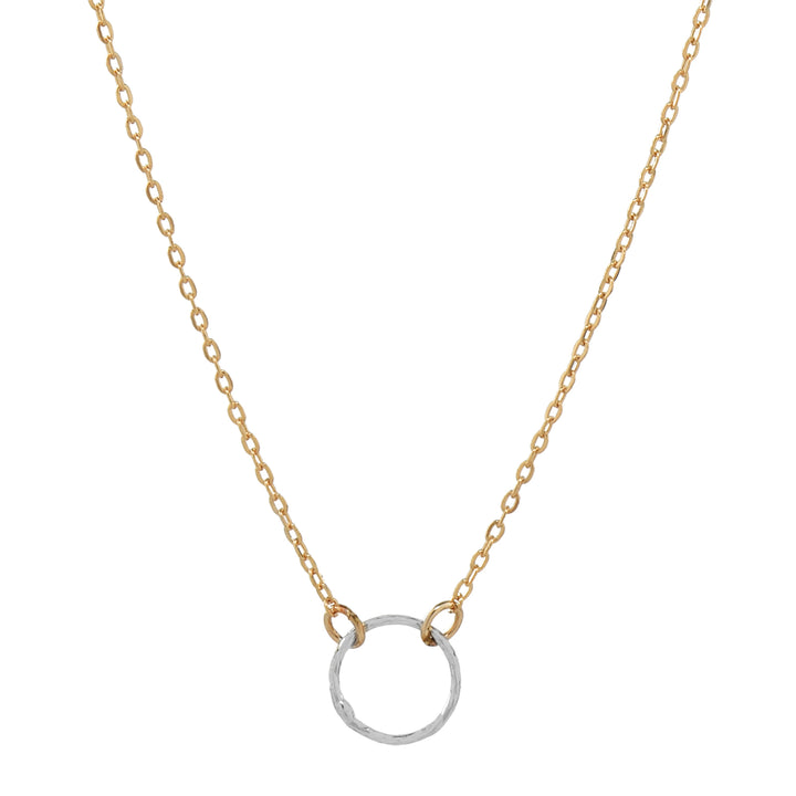 Tiny Diamond Cut Circle Necklace - Necklaces - Choker - Choker / Silver Circle Gold Chain - Azil Boutique