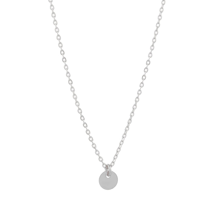 Single Disc Necklace - Necklaces - Silver - Silver - Azil Boutique