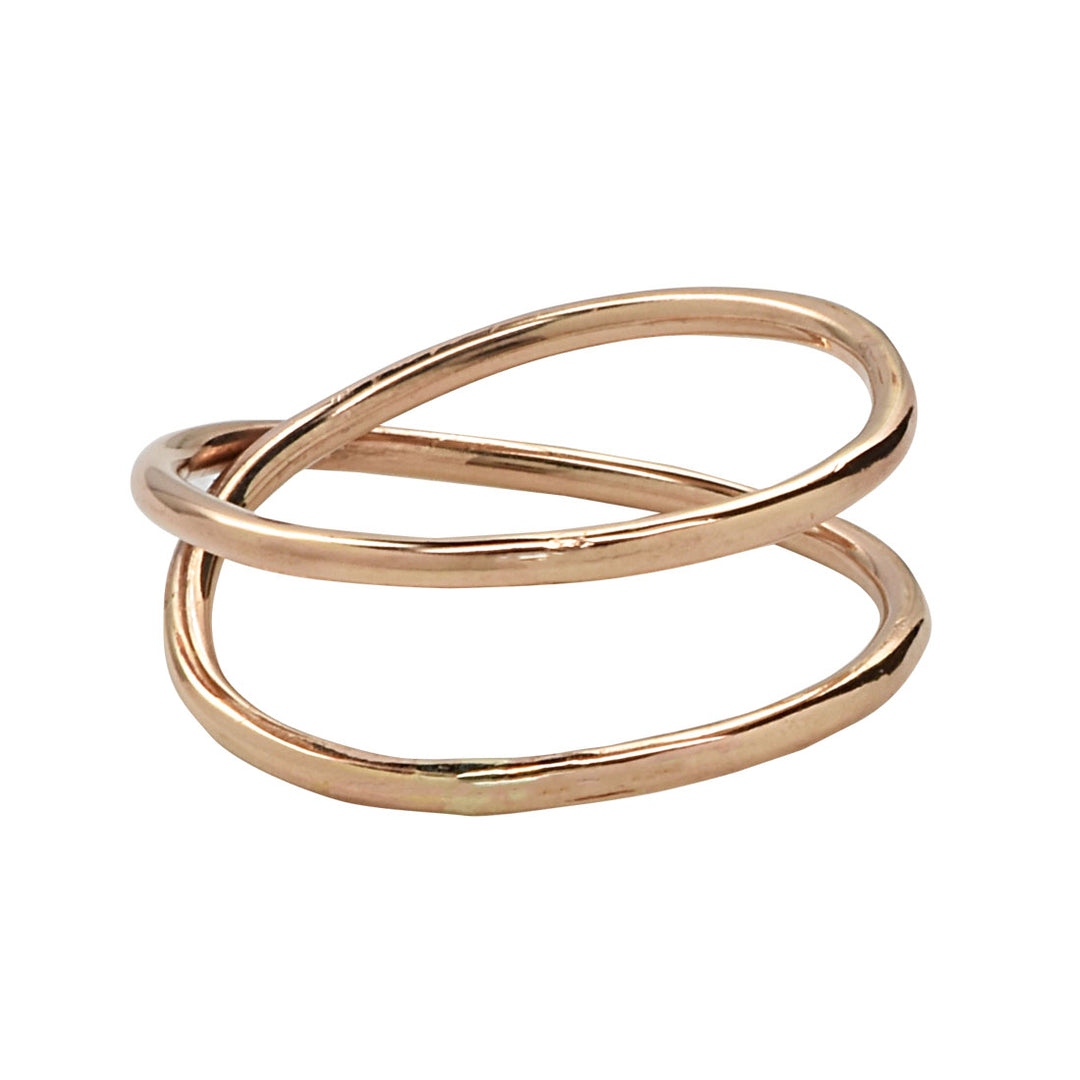 Crossover Ring - Rings - Gold - Gold / 6 - Azil Boutique