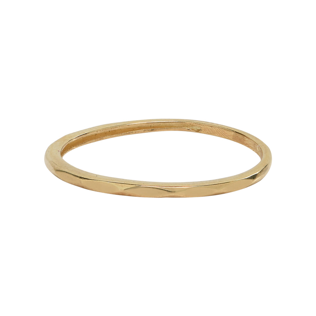 10k Solid Gold Hammered Band - Rings - Yellow Gold - Yellow Gold / 5 - Azil Boutique