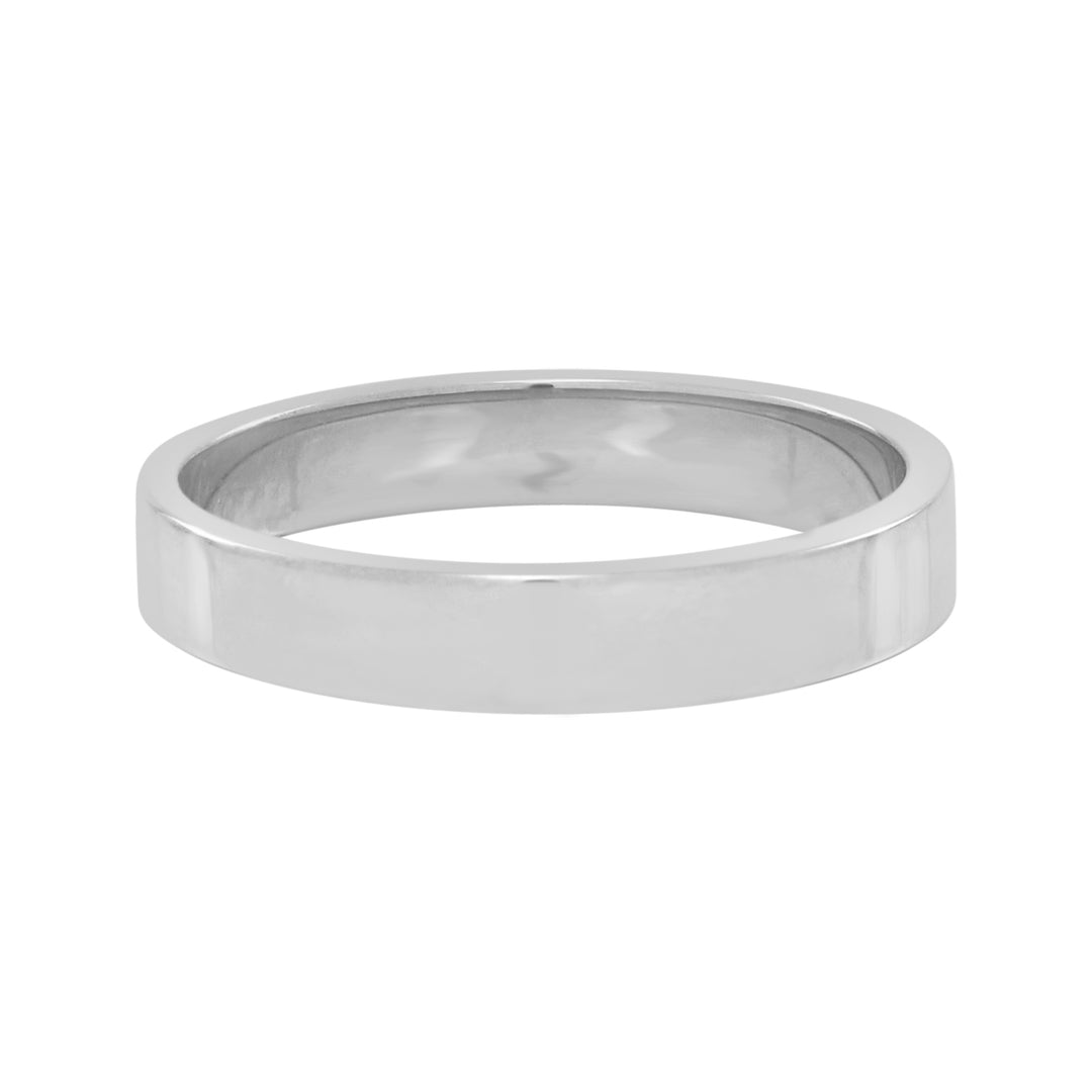 10k Solid Gold Flat Band Ring - Rings - White Gold - White Gold / 5 - Azil Boutique