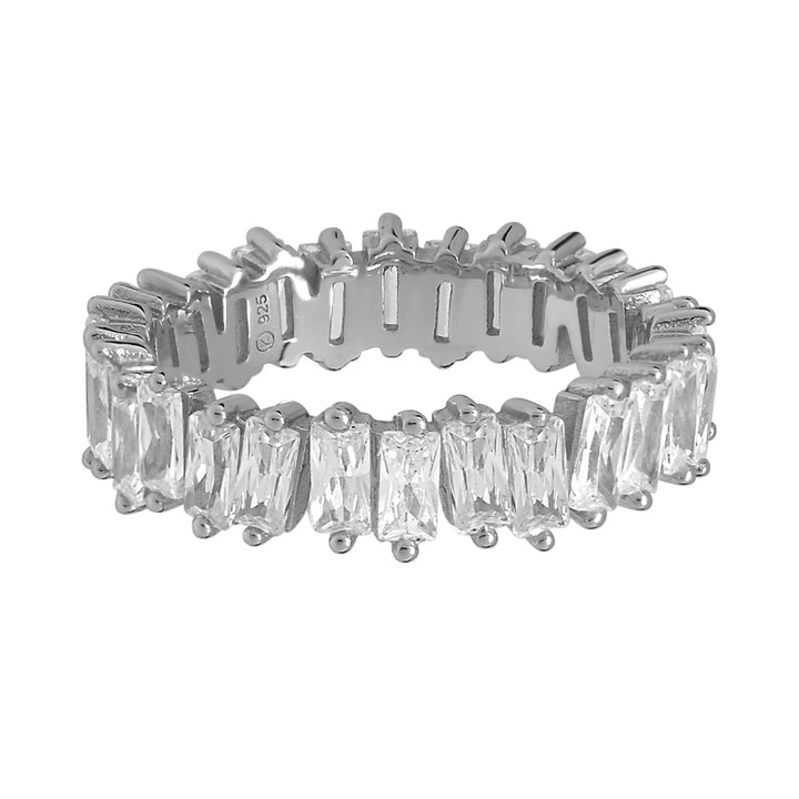CZ Multi-Baguette Eternity Band Ring - Rings - Silver - Silver / 5 - Azil Boutique