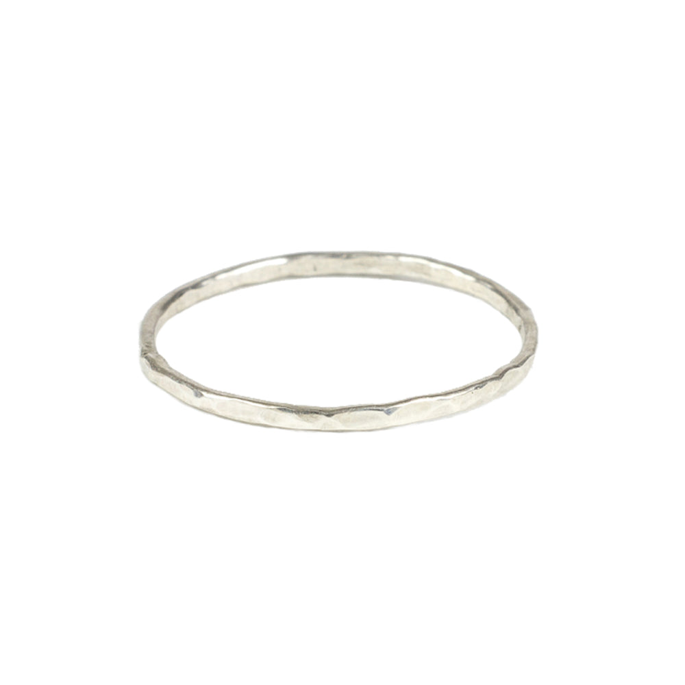 Hammered Band Ring - Rings - Silver - Silver / 11 - Azil Boutique