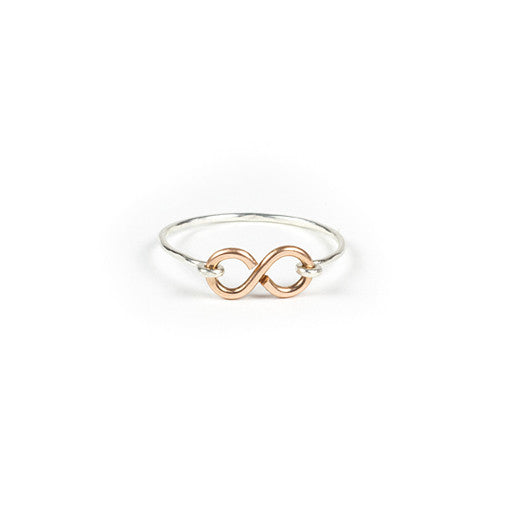 Infinity Ring - Rings - Rosegold Infinity l Silver Band - Rosegold Infinity l Silver Band / 4 - Azil Boutique
