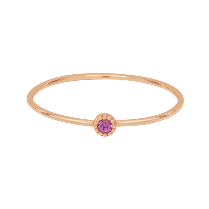 18k Tiny Circle Pink Sapphire Ring - Rings - Rosegold - Rosegold / 5 - Azil Boutique
