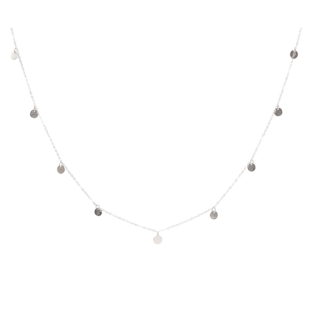 Multi Discs Long Necklace - Necklaces - Silver - Silver - Azil Boutique