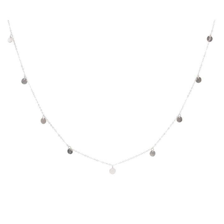 Multi Discs Long Necklace - Necklaces - Silver - Silver - Azil Boutique