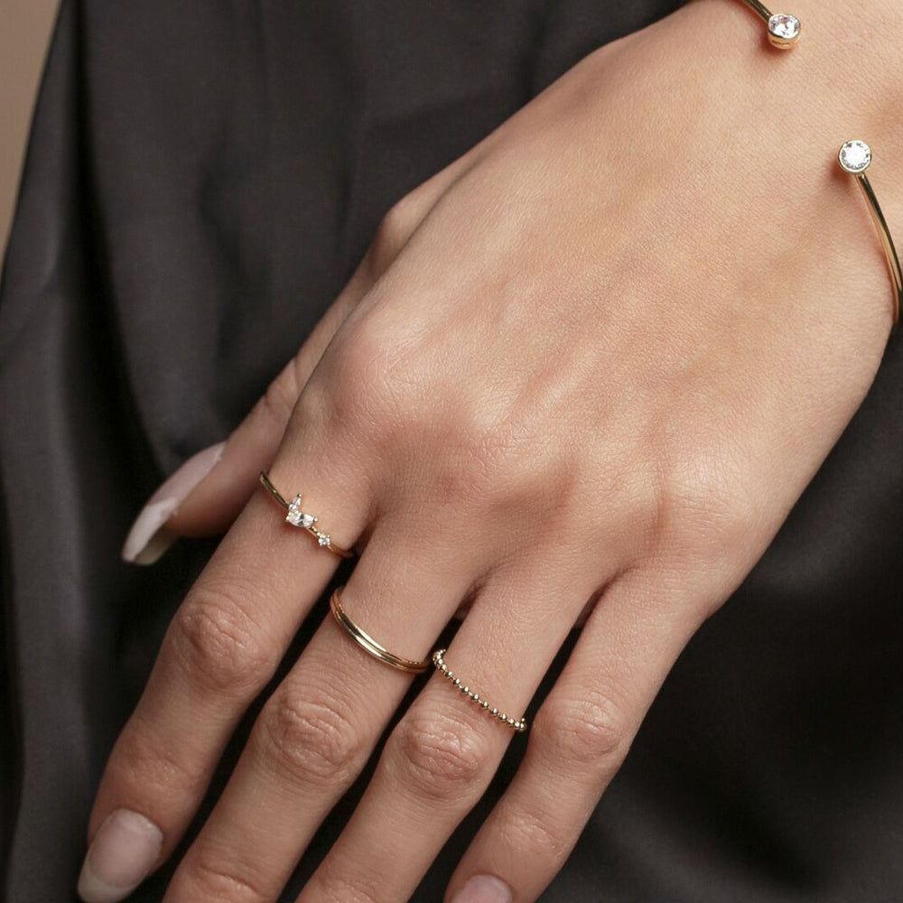 SALE - CZ Duo Marquise / Dot Ring - Rings -  -  - Azil Boutique