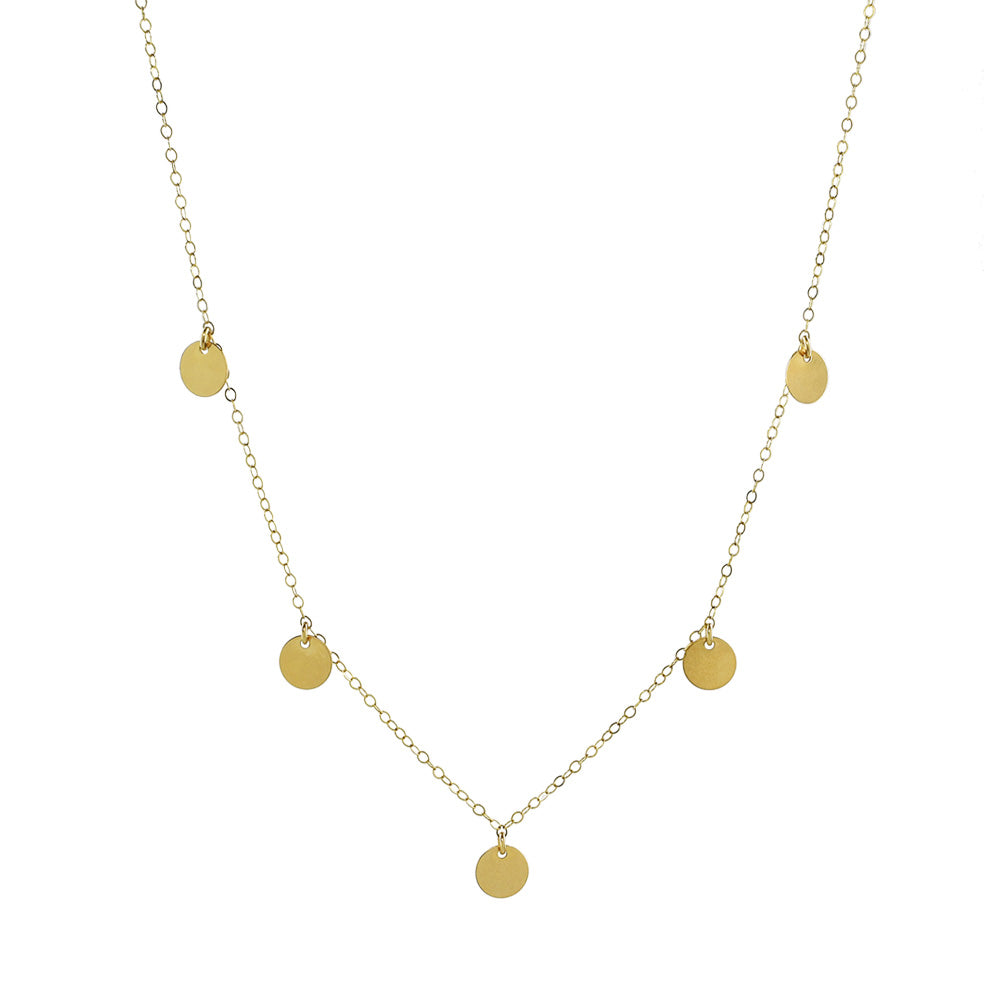 5 Tiny Discs Necklace - Necklaces - Necklace - Necklace / Gold - Azil Boutique
