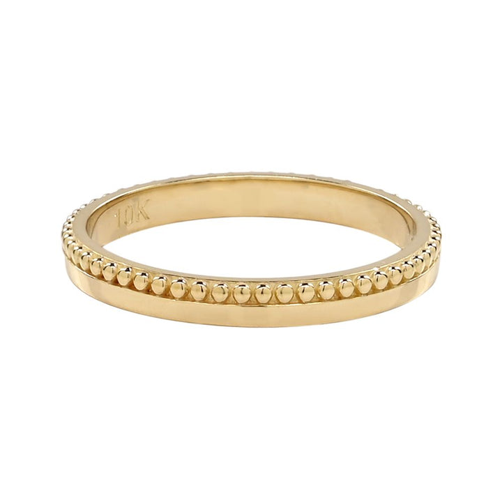 10k Solid Gold Double Textured Ring - Rings -  -  - Azil Boutique