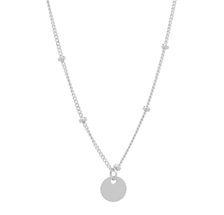 Solid Gold Tiny Disc Ball Chain Necklace - Necklaces - White Gold - White Gold - Azil Boutique