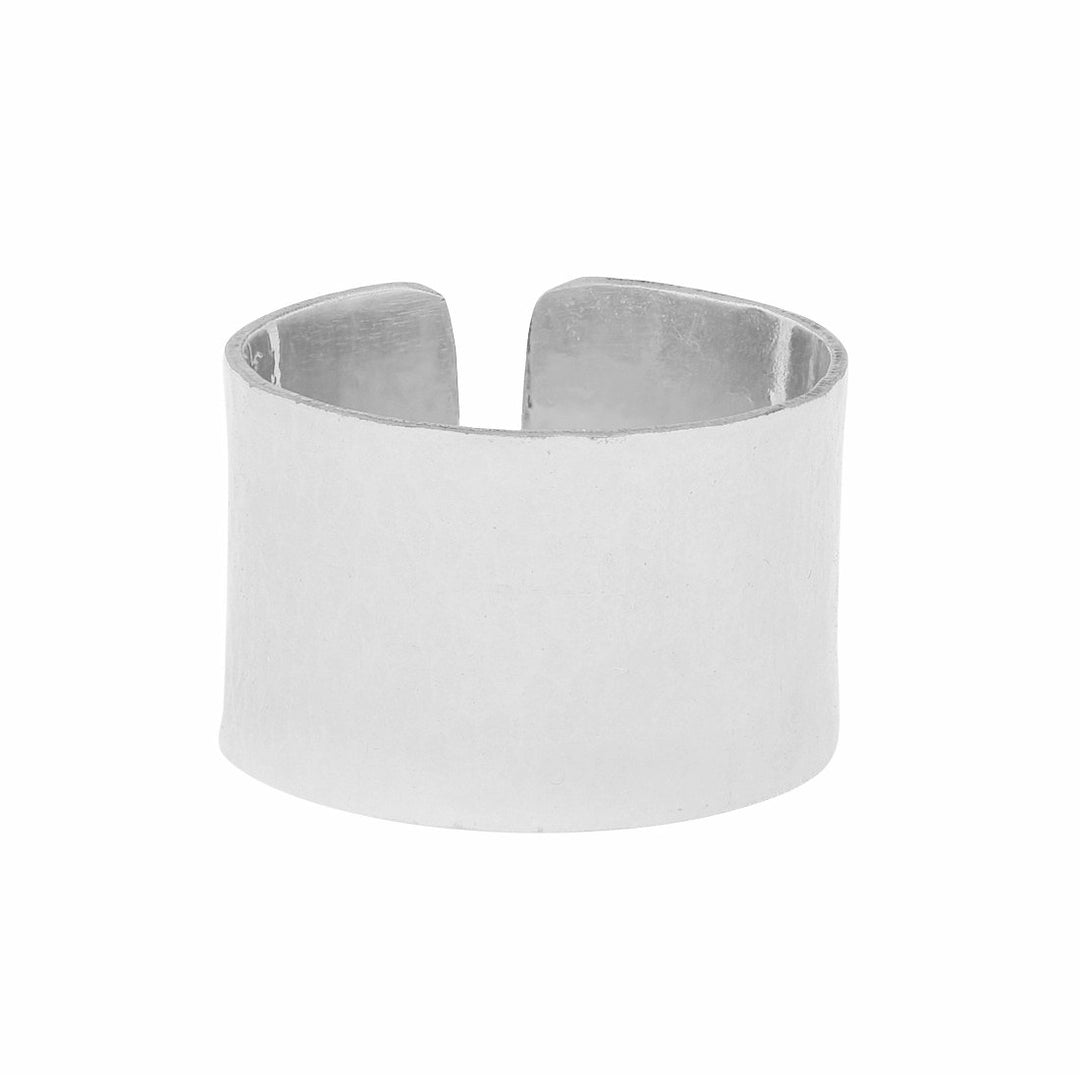 Hammered Cigar Band Ring - Rings - Silver - Silver / 5 - Azil Boutique