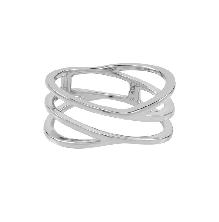 14k Swirl Ring - Rings - White Gold - White Gold / 5 - Azil Boutique