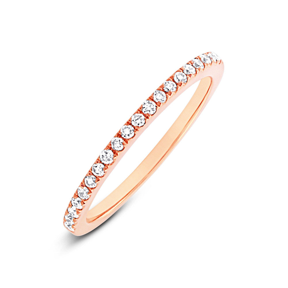 Diamonds Pave Half Way Band - Rings - Rose Gold - Rose Gold / Clear / 5 - Azil Boutique